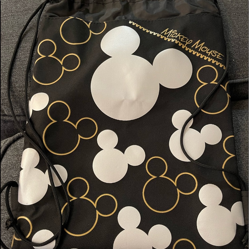 Black Disney Mickey Mouse drawstring bag
